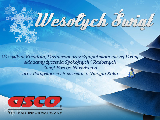 Wesłoych Świąt życzy ASCO Systemy Informatyczne